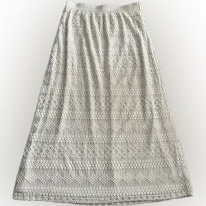 MISS PINKY Off White Lace Long Maxi Skirt